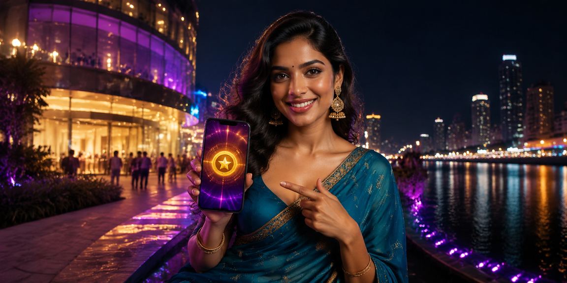 Indian woman using mobile payment to login for sports betting